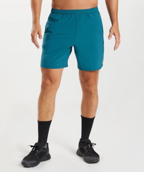 Gymshark Arrival 7" Férfi Rövidnadrág Türkiz | HU-Y-812