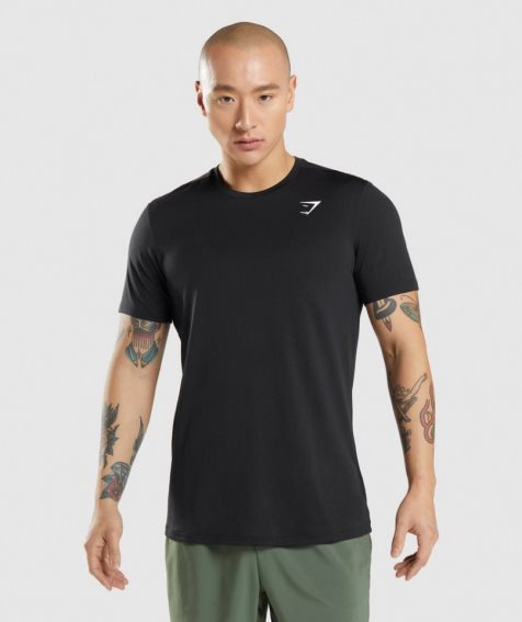 Gymshark Arrival Férfi Póló Fekete | HU-Y-954