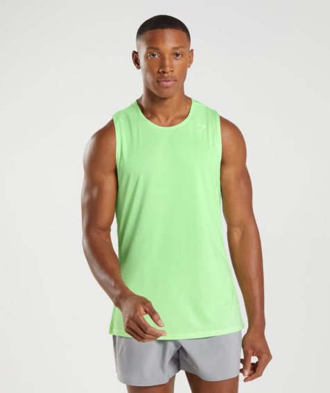 Gymshark Arrival Férfi Ujjatlan Póló Menta | HU-F-920