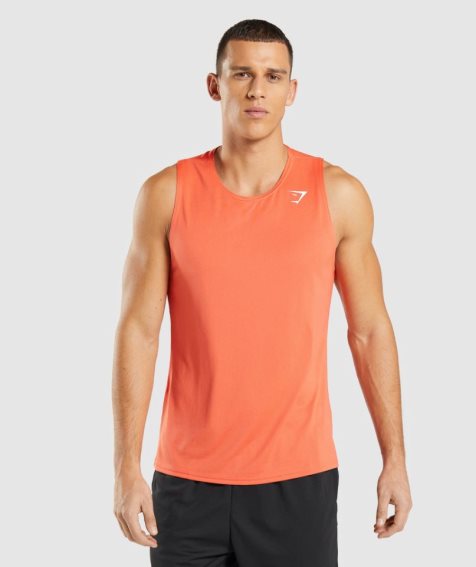 Gymshark Arrival Férfi Ujjatlan Póló Narancssárga | HU-Q-430