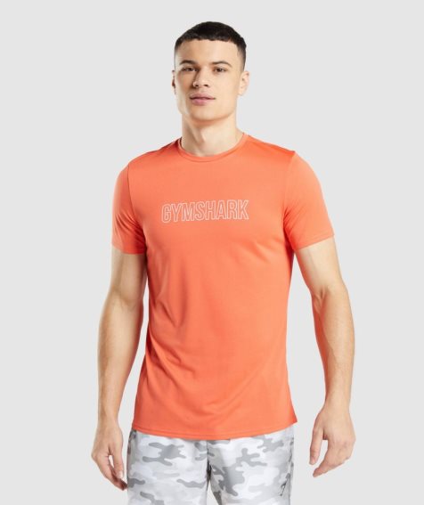 Gymshark Arrival Grafika Férfi Póló Narancssárga | HU-V-657