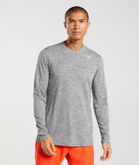 Gymshark Arrival Long Sleeve Férfi Póló Szürke | HU-C-726