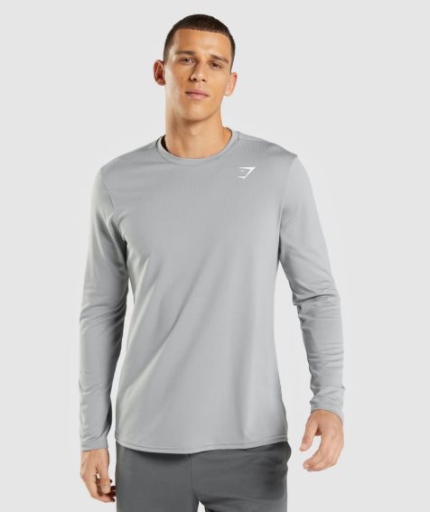 Gymshark Arrival Long Sleeve Férfi Póló Szürke | HU-L-321