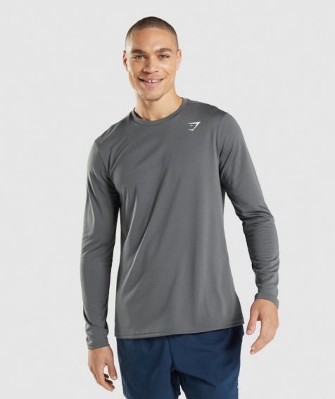 Gymshark Arrival Long Sleeve Férfi Póló Szürke | HU-O-980