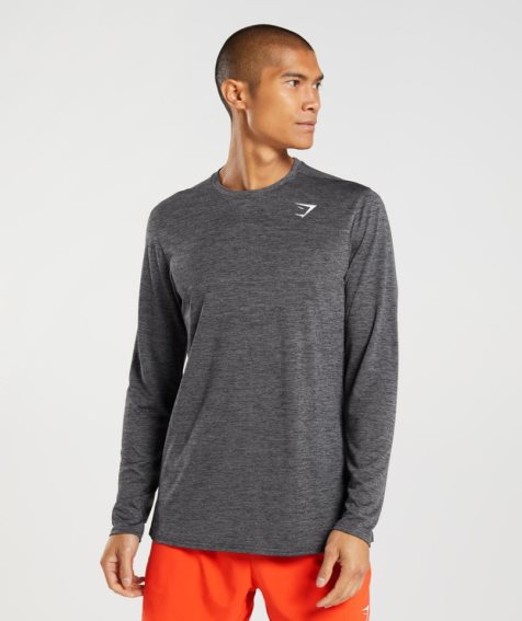 Gymshark Arrival Long Sleeve Férfi Póló Sötétszürke | HU-P-231
