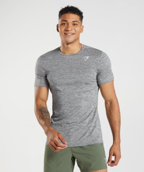 Gymshark Arrival Marl Férfi Póló Szürke | HU-W-781