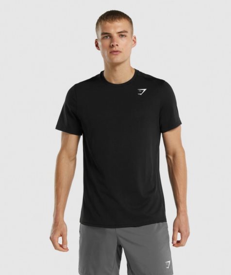 Gymshark Arrival Regular Fit Férfi Póló Fekete | HU-S-652