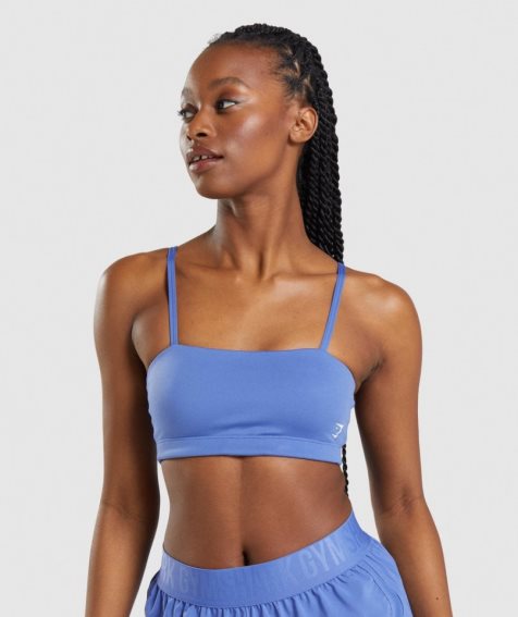 Gymshark Bandeau Női Sportmelltartó Kék | HU-H-619