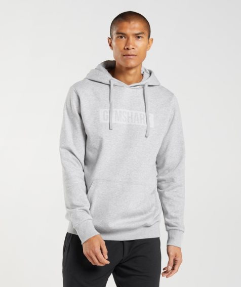 Gymshark Block Férfi Kapucnis Pulóver Világos Szürke | HU-F-369