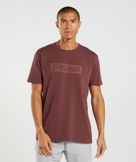 Gymshark Block Férfi Póló Bordó | HU-J-459
