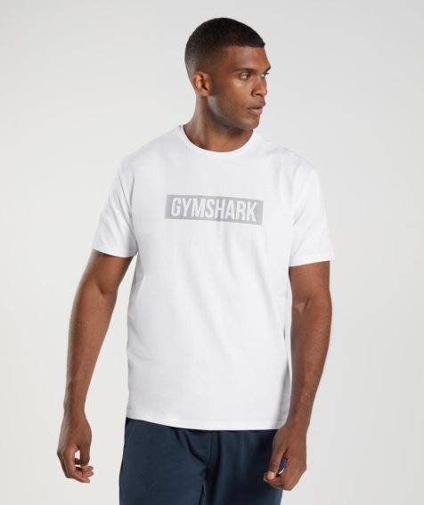 Gymshark Block Férfi Póló Fehér | HU-U-067
