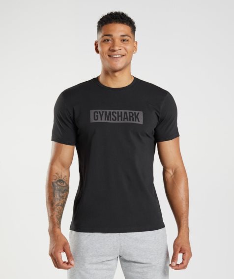 Gymshark Block Férfi Póló Fekete | HU-E-126