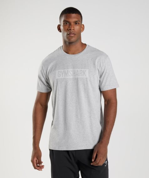 Gymshark Block Férfi Póló Világos Szürke | HU-R-836