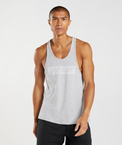 Gymshark Block Stringer Férfi Ujjatlan Póló Világos Szürke | HU-H-463