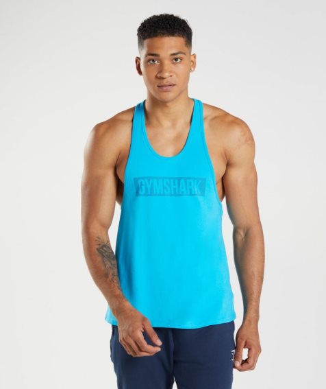 Gymshark Block Stringer Férfi Ujjatlan Póló Türkiz | HU-N-326
