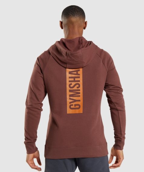 Gymshark Bold Férfi Kapucnis Pulóver Barna | HU-G-517
