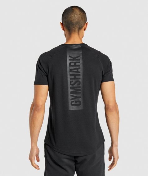 Gymshark Bold Férfi Póló Fekete | HU-N-716
