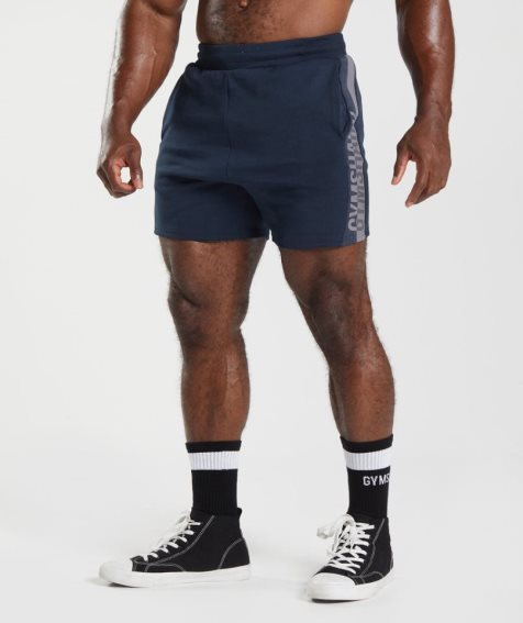 Gymshark Bold React 5" Férfi Rövidnadrág Sötétkék | HU-Q-489