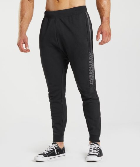Gymshark Bold React Férfi Jogger Nadrág Fekete | HU-X-719