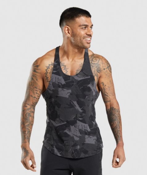Gymshark Bold Stringer Férfi Ujjatlan Póló Camo | HU-B-957