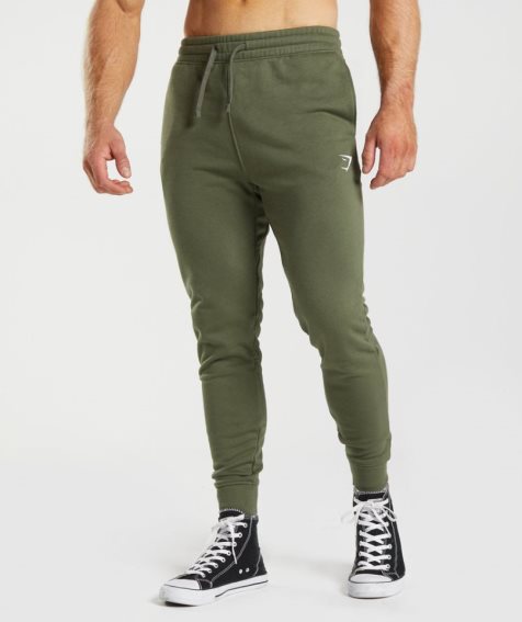 Gymshark Crest Férfi Jogger Nadrág Olivazöld | HU-I-230