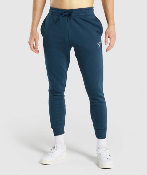 Gymshark Crest Férfi Jogger Nadrág Sötétkék | HU-M-219