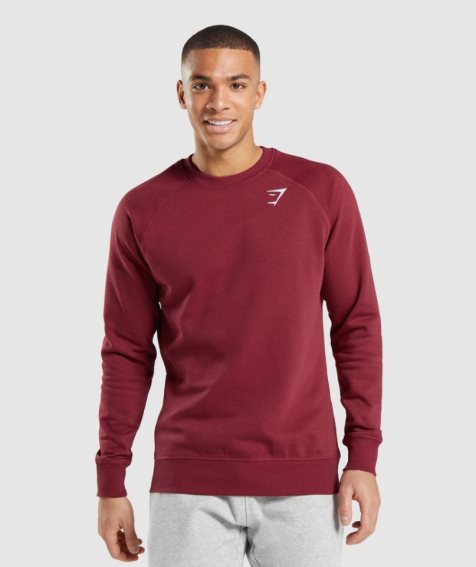 Gymshark Crest Férfi Pulóverek Bordó | HU-X-193