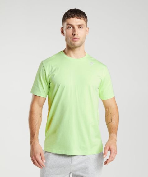 Gymshark Crest Férfi Póló Zöld | HU-Q-908