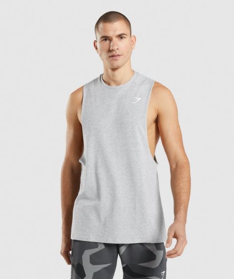 Gymshark Critical 2.0 Drop Arm Férfi Ujjatlan Póló Világos Szürke | HU-A-628