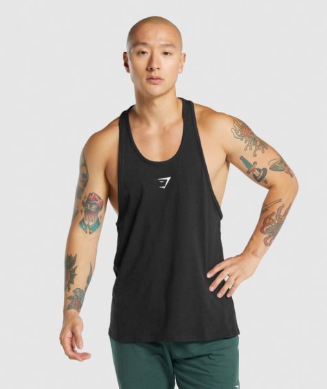 Gymshark Critical 2.0 Stringer Férfi Ujjatlan Póló Fekete | HU-J-325