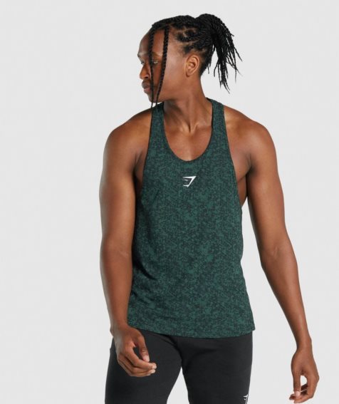 Gymshark Critical 2.0 Stringer Férfi Ujjatlan Póló Sötétzöld | HU-U-840