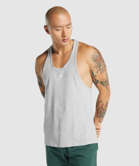 Gymshark Critical 2.0 Stringer Férfi Ujjatlan Póló Világos Szürke | HU-W-754