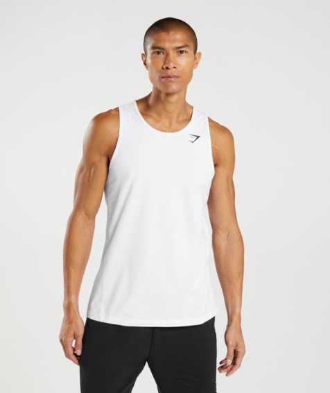Gymshark Critical Férfi Ujjatlan Póló Fehér | HU-O-281