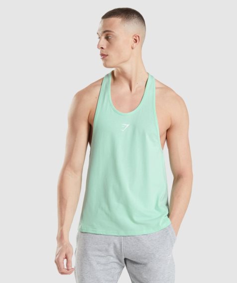 Gymshark Critical Stringer Férfi Ujjatlan Póló Menta | HU-G-691