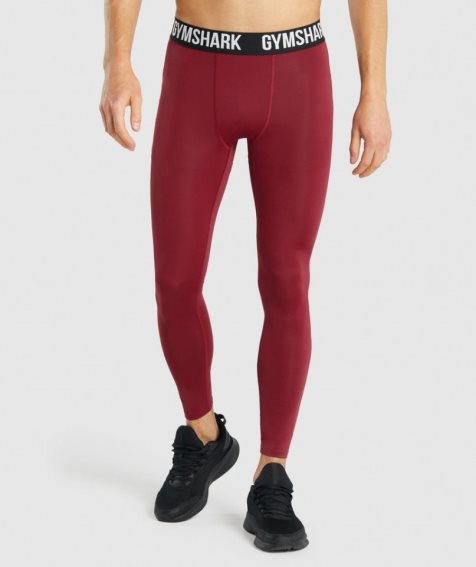 Gymshark Element Baselayer Férfi Leggings Bordó | HU-K-760
