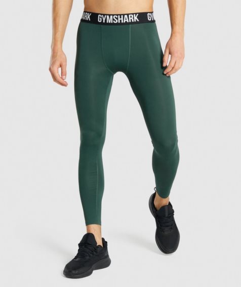 Gymshark Element Baselayer Férfi Leggings Sötétzöld | HU-O-741