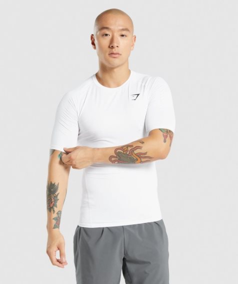 Gymshark Element Baselayer Férfi Póló Fehér | HU-R-394