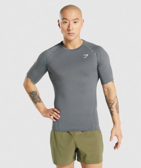 Gymshark Element Baselayer Férfi Póló Szürke | HU-F-926