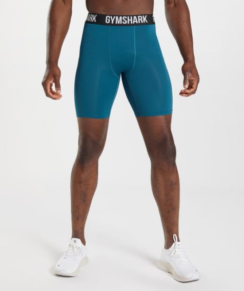 Gymshark Element Baselayer Férfi Rövidnadrág Kék | HU-A-018