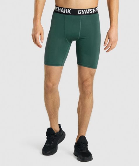 Gymshark Element Baselayer Férfi Rövidnadrág Sötétzöld | HU-N-856