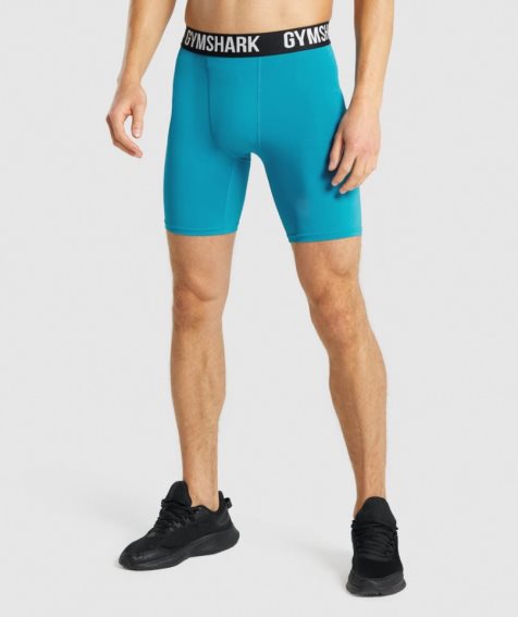 Gymshark Element Baselayer Férfi Rövidnadrág Türkiz | HU-P-381