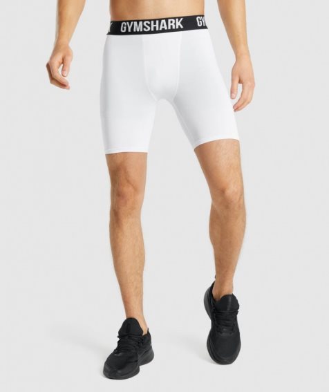 Gymshark Element Baselayer Férfi Rövidnadrág Fehér | HU-R-510
