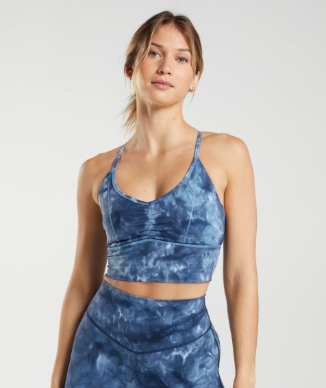 Gymshark Elevate Longline Női Sportmelltartó Kék | HU-C-437