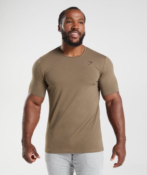 Gymshark Essential Férfi Póló Barna | HU-B-147