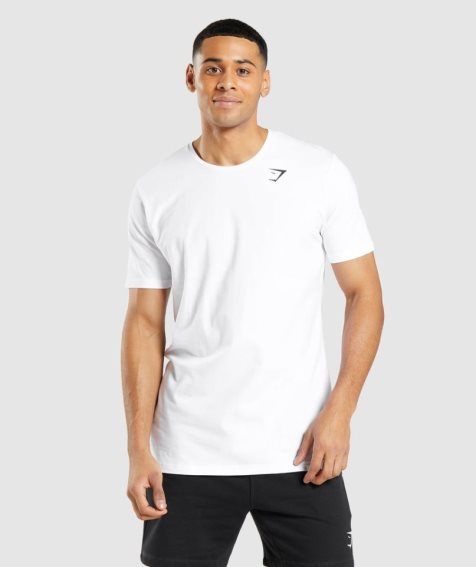 Gymshark Essential Férfi Póló Fehér | HU-I-357