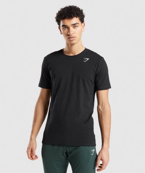 Gymshark Essential Férfi Póló Fekete | HU-W-603