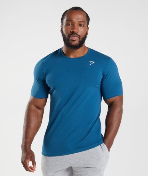Gymshark Essential Férfi Póló Kék | HU-M-271