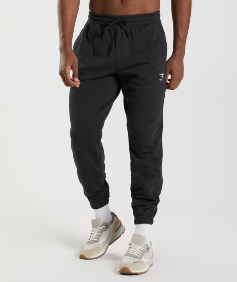 Gymshark Essential Oversized Férfi Jogger Nadrág Fekete | HU-U-493