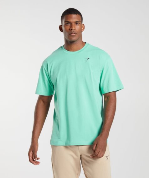 Gymshark Essential Oversized Férfi Póló Türkiz | HU-K-273