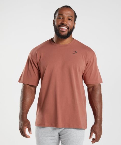 Gymshark Essential Oversized Férfi Póló Rózsaszín | HU-T-274